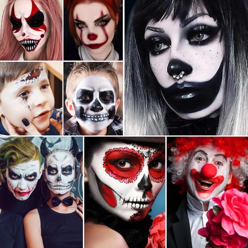 Black Red White Face & Body Paint Makeup - 1 PCS - Halloween SFX Costume & Stage