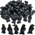 Mini Crow Figurines for Halloween Decorations - 50pcs Dark Theme Crafts & Party Favors