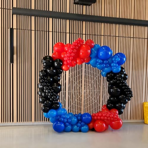 Red Blue Black Balloons for Spider Theme Birthday Party Decorations - 45 Pack