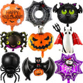 Halloween Balloons Set - 9Pcs Foil Ghost Spider Pumpkin Bat Party Decorations Style-1