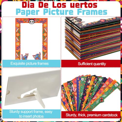 Dia De Los Muertos Photo Frame Set for Altars - 30 Mexican Style Decorations