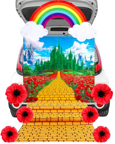 Halloween Trunk or Treat Car Decoration Kit with Banners and Flowers