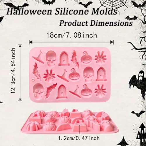 Halloween Pumpkin Skull Silicone Mold for Chocolates & Crafts - Colour 11