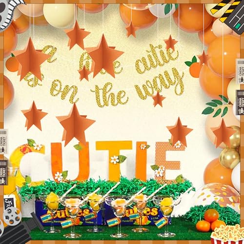 Orange Star Centerpieces Set of 70 for Party Birthday Halloween Thanksgiving Decorations - 3 Sizes