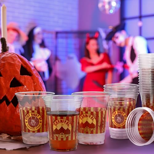 Halloween Horror Circus Party Cups 16 oz Disposable Plastic Cups Set of 60