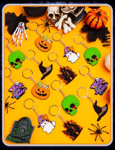 Halloween Keychain Set - 90 Spooky Horror Keychains for Party Favors & Gifts - Variation 90