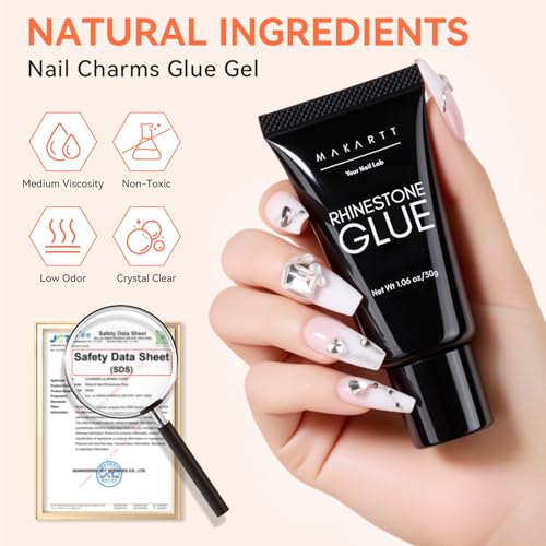 A15 Clear 5-in-1 Nail Art Glue with Rhinestones & Charms - 30ml