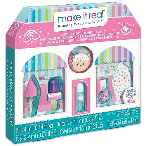 Kids Cosmetic Set with Ice Cream-Shaped Lip Gloss & Accessories - Safe for Ages 8+