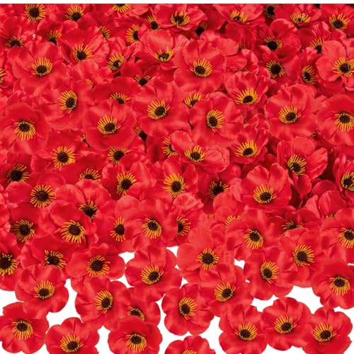 Artificial Red Poppy Flowers Bulk - Memorial & Event Decor, 120 Pieces Variation of THIS listing