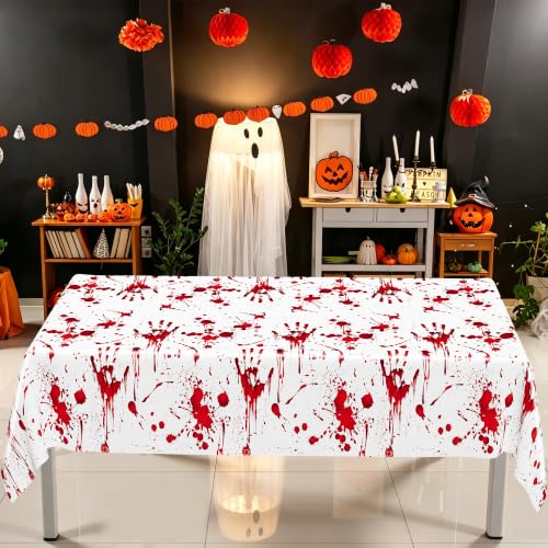 Bloody Halloween Disposable Tablecloths - 4 Pack 54 x 108 Inches