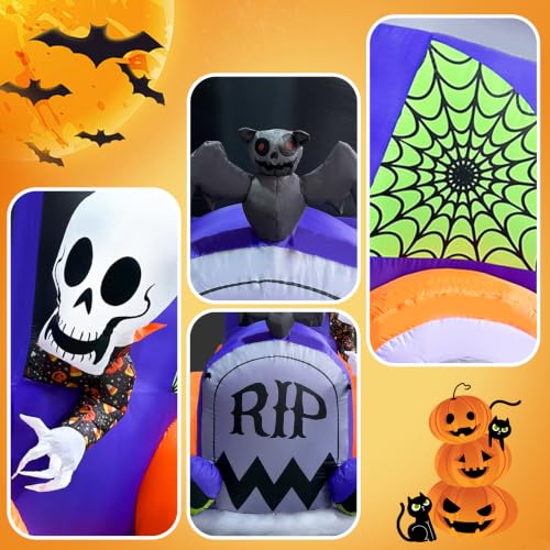 Inflatable Halloween Monster Truck Decoration with Skull Pumpkin & Spiders - Outdoor Lawn & Garden Decor
