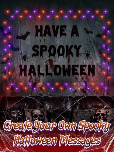Acostop DIY Spooky Message Halloween Wall Decor with String Lights - Black