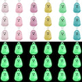Halloween Luminous Mini Ghost Ornaments Set - Halloween Style, 36 Pieces