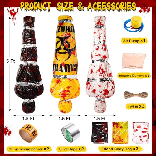 MiniInflat 3 Set Halloween Outdoor Inflatable Decorations - Creepy 5 ft Prop - Cool