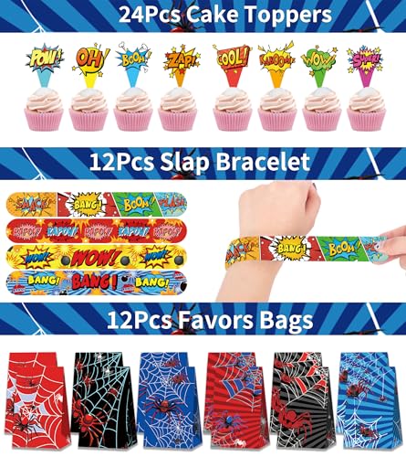 All-in-One Spider Party Favor Kit with 308 Pieces for Birthdays Halloween Events