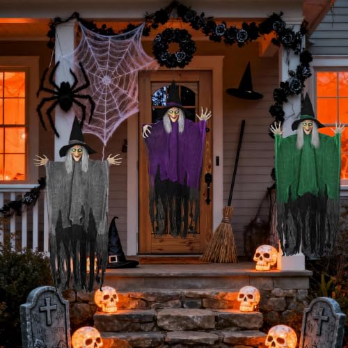 Halloween Hanging Witch Decorations - Set of 3, 59 Inches Outdoor Decor
