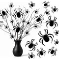 30 Inch Halloween Spider Branch Decor with 3D Black Spider Stickers