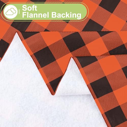Halloween Table Cloth 52x70 Inches Vinyl & Flannel Backed Orange & Black