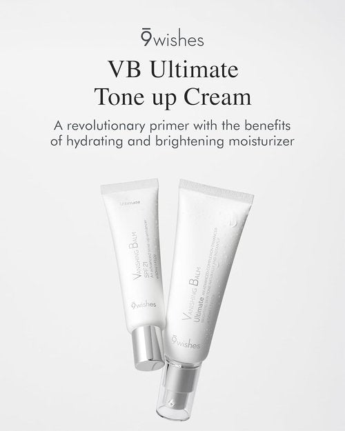 9 Wishes VB Ultimate Tone-Up Cream - Hydrating Makeup Primer & Moisturizer with Niacinamide | 1.7 Fl. Oz.