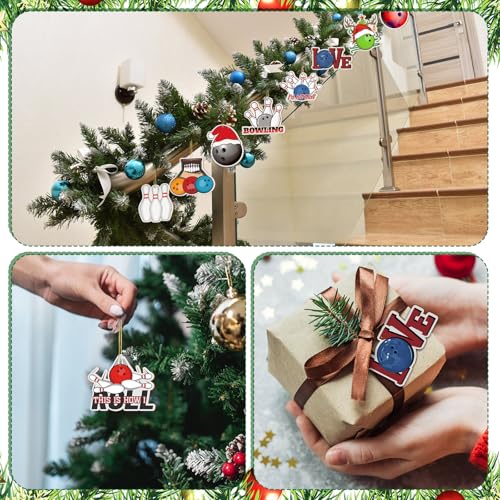 Wooden Bowling Ornaments Christmas Hanging Decor - Bowling Variation