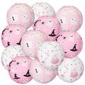 Pink Ghost Paper Lanterns 12-Pack 8-Inch Halloween Party Decorations