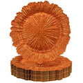 Orange Charger Plates Set of 12 - Reef Design for Dinner Table Decor - Variation 1