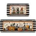 Halloween Kitchen Rug and Mat Set - Gnome Pumpkin Ghost Design, Variation of Halloween-Gnomes