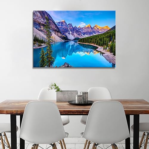 Mountain and Lake Nature Landscape Wall Art Canvas - Lake Variation 36"L x 24"W