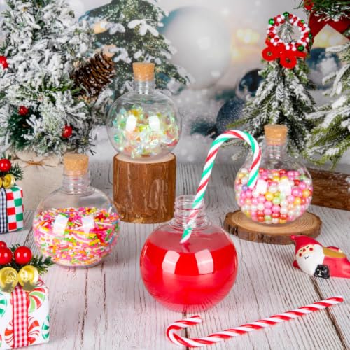 30 Pcs Plastic Spherical Potion Bottles with Corks - 7 Oz Sand Art Bottles