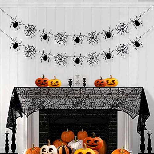 Halloween Spiderweb Banner Party Decorations Outdoor Indoor Garland - Reusable