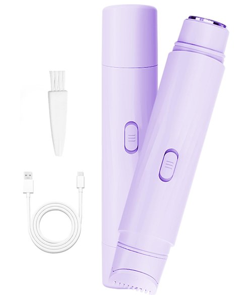 New Pinsliee Electric Razors for Women, Glowhave Double Headed Bikini Trimmer, Body Hair Shaver, Travel Razors for Women, Suitable for Underarms, Legs, Arms,Face (Pink Purple)