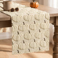 Artoid Mode Beige Faux Fur Fall Table Runner 13x36 Inch - Durable Polyester Decor