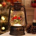 Lighted Musical Cardinal Snow Globe Christmas Decorations - Indoor Lantern with Glitter & 6H Timer - Cardinal Variation