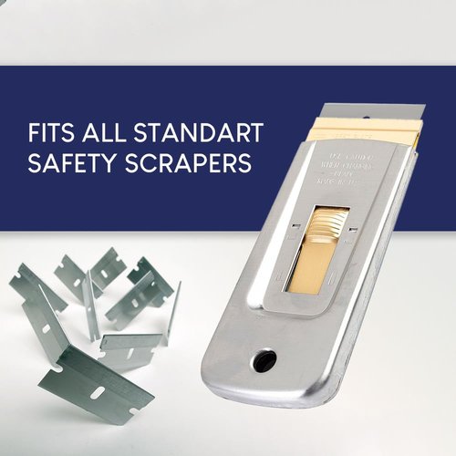 CANOPUS Single Edge Industrial Razor Blades, 100% Made in USA, Heavy Duty Straight Edge Razors, Box & Carton Cutter Replacement Blades, Glass & Paint Scraper Razor Blades (Box of 100)