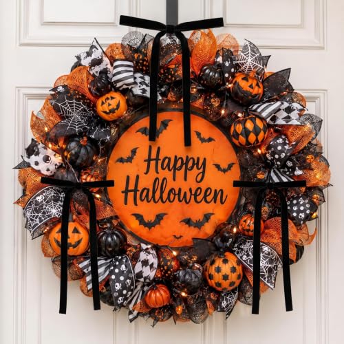 Black Velvet Ribbon Bows Decorations - Halloween Tree Ornaments, Set of 24