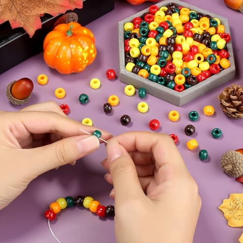 Multicolor Fall Pony Beads Set 1000 Pcs for Jewelry & Craft Gifts