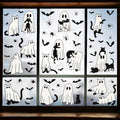 Halloween Window Clings Pack - Ghost, Cat, Bat & Spider Web Stickers - Style1