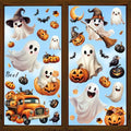 Halloween Window Clings Set - Ghost Pumpkin Bat Reusable PVC Decals for Party & Decoration