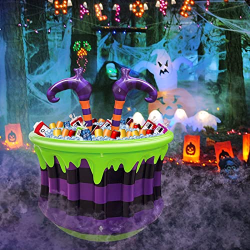 Large Inflatable Halloween Witch Cauldron Cooler - Party Decor & Drink Station