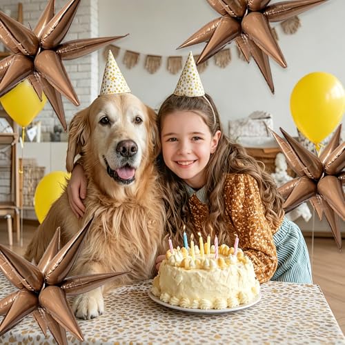 Brown Star Balloons - Boho Birthday Decorations for Balloon Arch & Party Supplies
