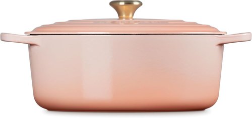 Le Creuset Enameled Cast Iron Dutch Oven - 8 Qt. Oval in Peche with Light Gold Knob