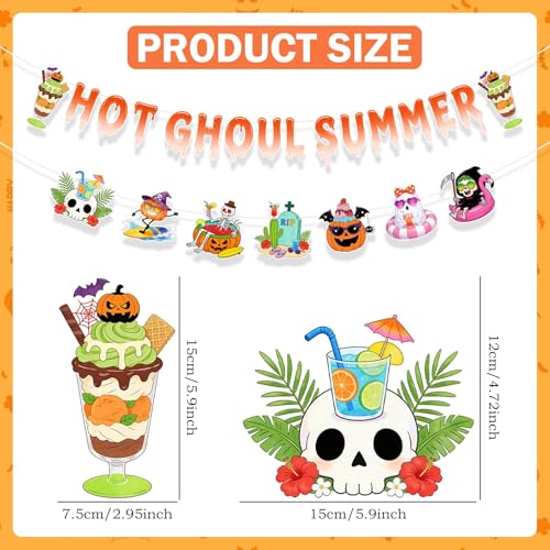 Summer Halloween Banner Decorations - Spooky Pumpkin Party Banner for Indoor Outdoor Events