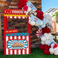 Red Carnival Photo Booth Backdrop 4x2.3 ft Party Decorations for Events