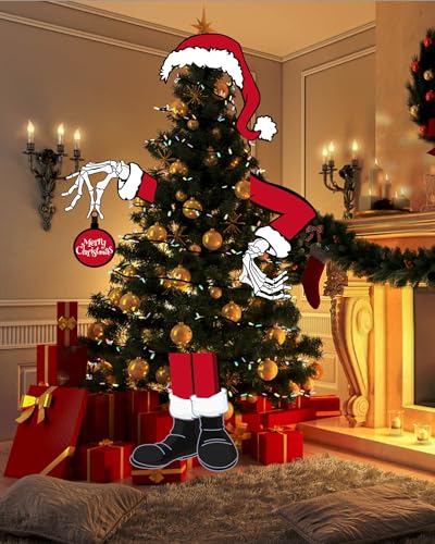 Gothic Christmas Tree Topper with Halloween Decor - Large Cardboard Figures