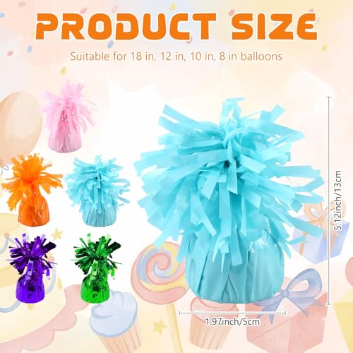Baby Blue Balloon Weights Set - Metallic Anchors for Birthday, Wedding & Party Decorations