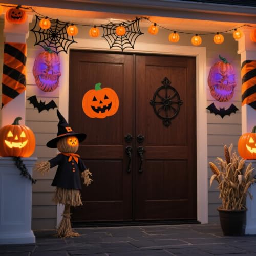 Halloween Pumpkin Light Covers 2PCS Purple Outdoor Porch Decor - Variation of THIS listing