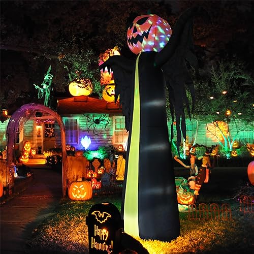 Giant 10.3Ft Halloween Inflatable Pumpkin Ghost with LED Lights & Scary Sound