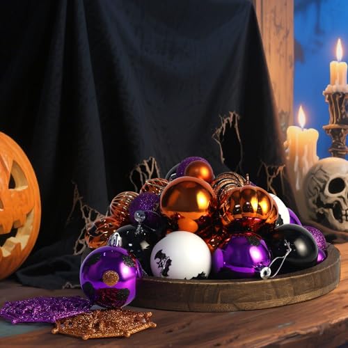 Halloween Tree Decorations Set - 61 Shatterproof Ornaments for Indoor Outdoor Holiday Decor
