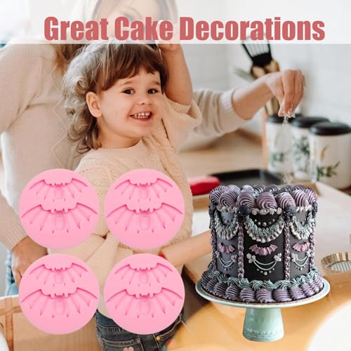 Halloween Bat Silicone Mold 4-Piece for Cake Decoration Candy & Crafts