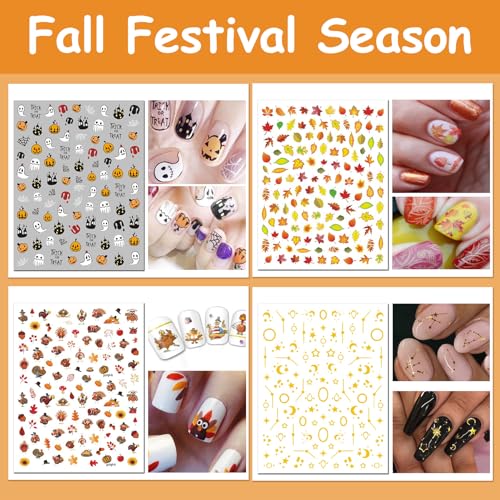 All Seasons Holiday Nail Stickers Pack - 24 Sheets for Year-Round Nail Art